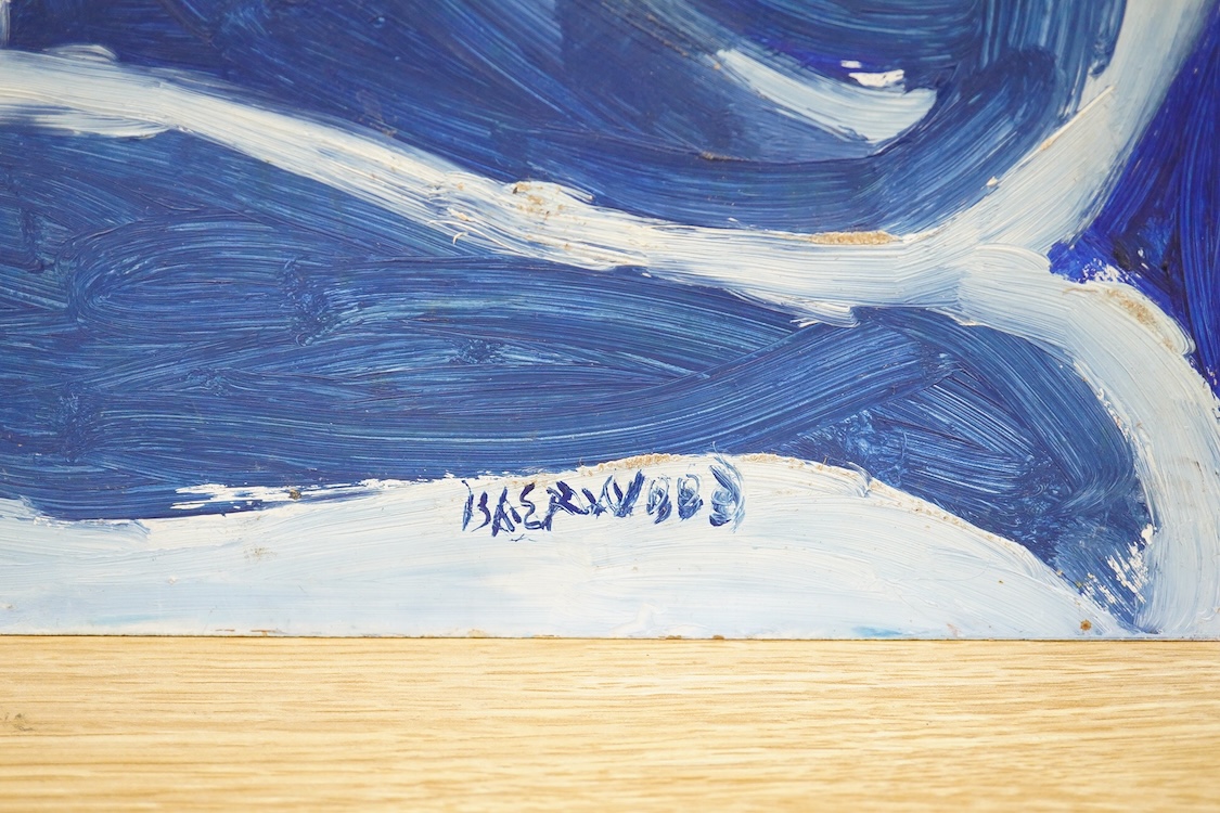 James Isherwood (1917-1989), After Henri Matisse, abstract study in blue, signed, oil on board, unframed, 51 x 40cm, Provenance - A friend of the artist